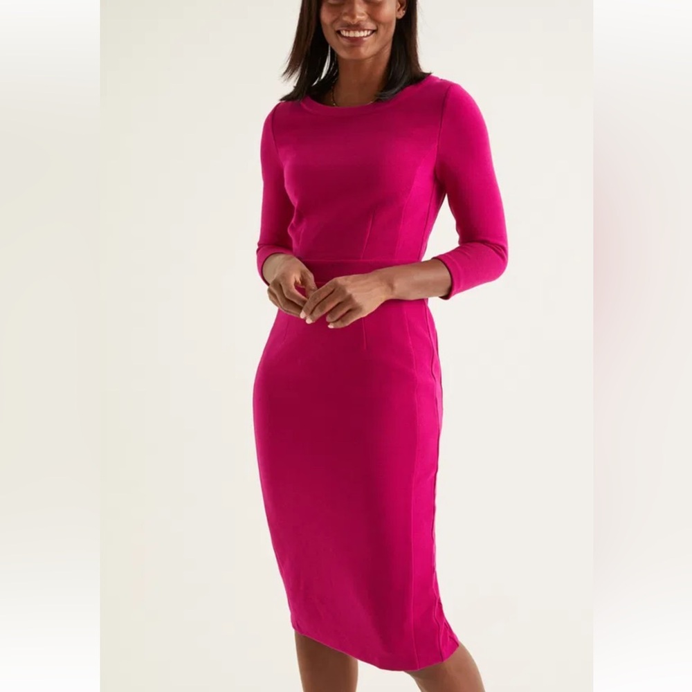 Boden Leah Ottoman Dress in Vibrant Plum